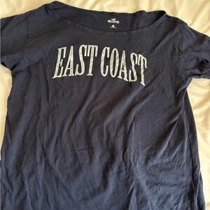 Hollister Navy Blue 'East Coast' T-Shirt